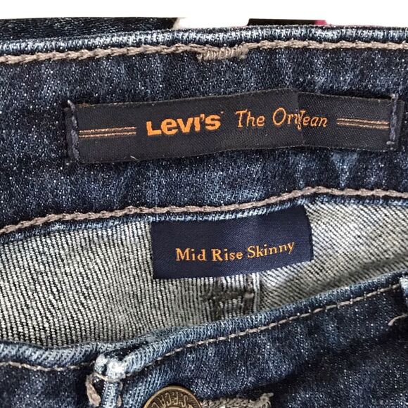 Levis Womens Jeans Size 6 S/C The Original Mid Rise Skinny Dark Wash 5 Pocket - Picture 4 of 6